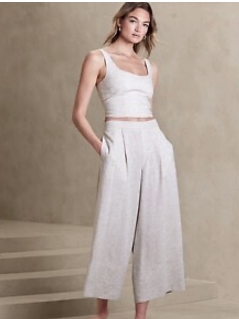 Banana Republic Cream Wide Leg Pants